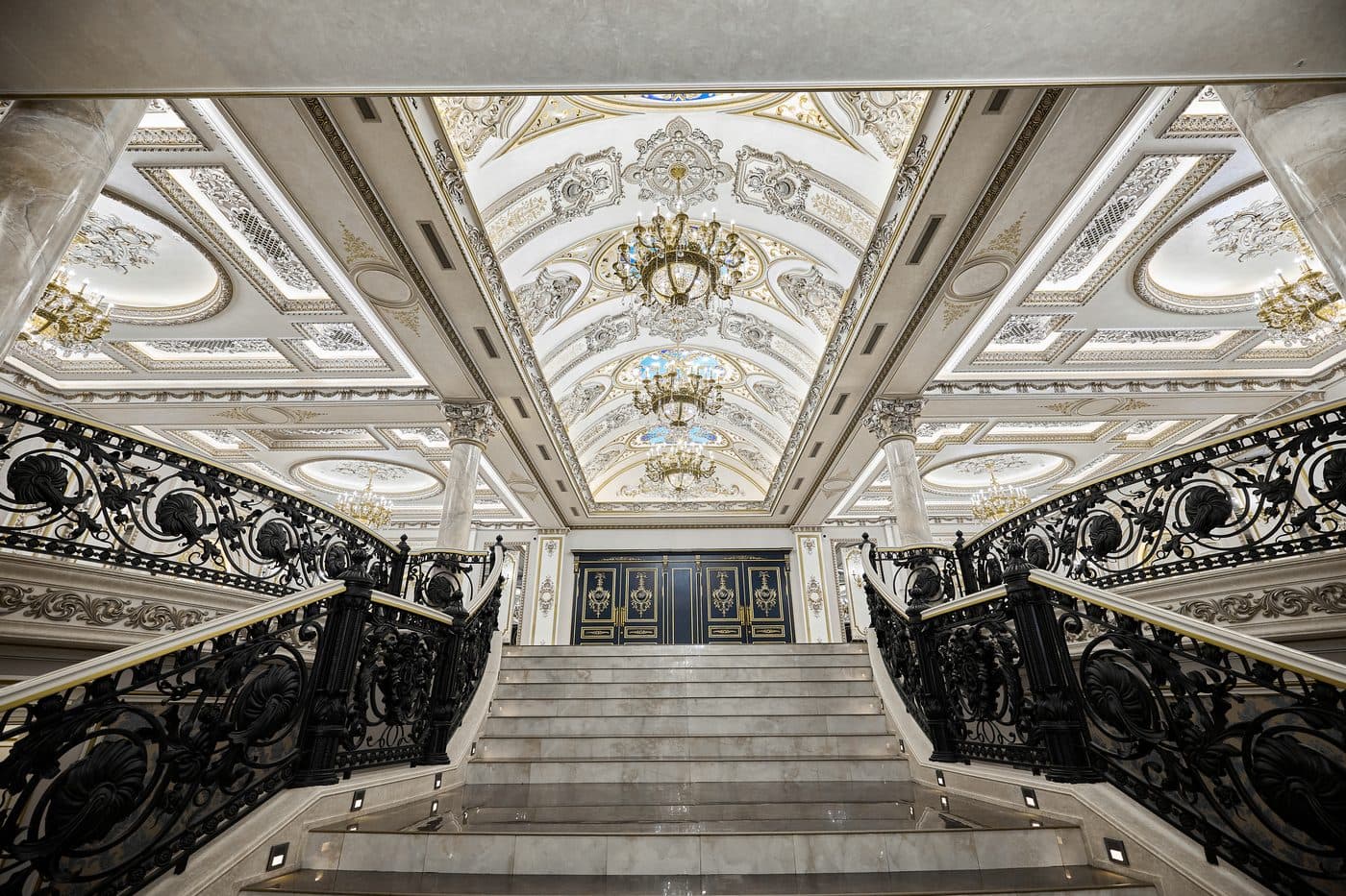Baroque-style marble staircase